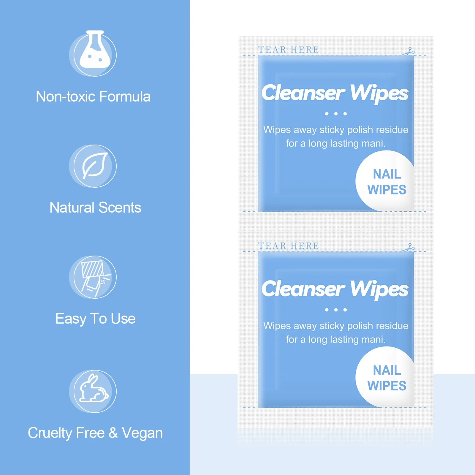 10PC Nail Cleanser Wipes