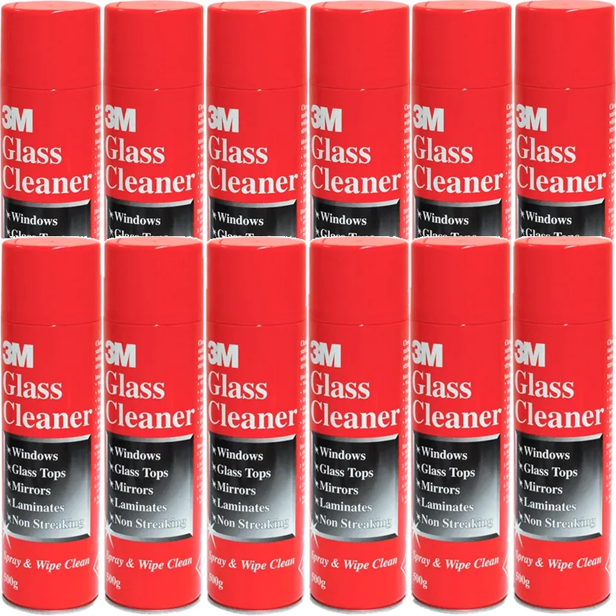 12 Pack 3M Glass And Laminate Cleaner Spray Can 500G BULK