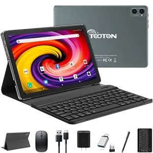 2024 Tablet 10.1 Inch 2 in 1 Android Tablet with keyboard Octa-Core 8(4 4 Virtual) 128GB Storage 1TB Expandable, 13 8MP Camera, Newest Tablets PC with Case Mouse Stylus Support 5G WiFi, IPS FHD Screen