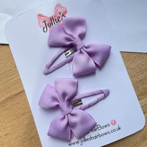 2.5inch Classic Snap Clips Pair - Light Orchid