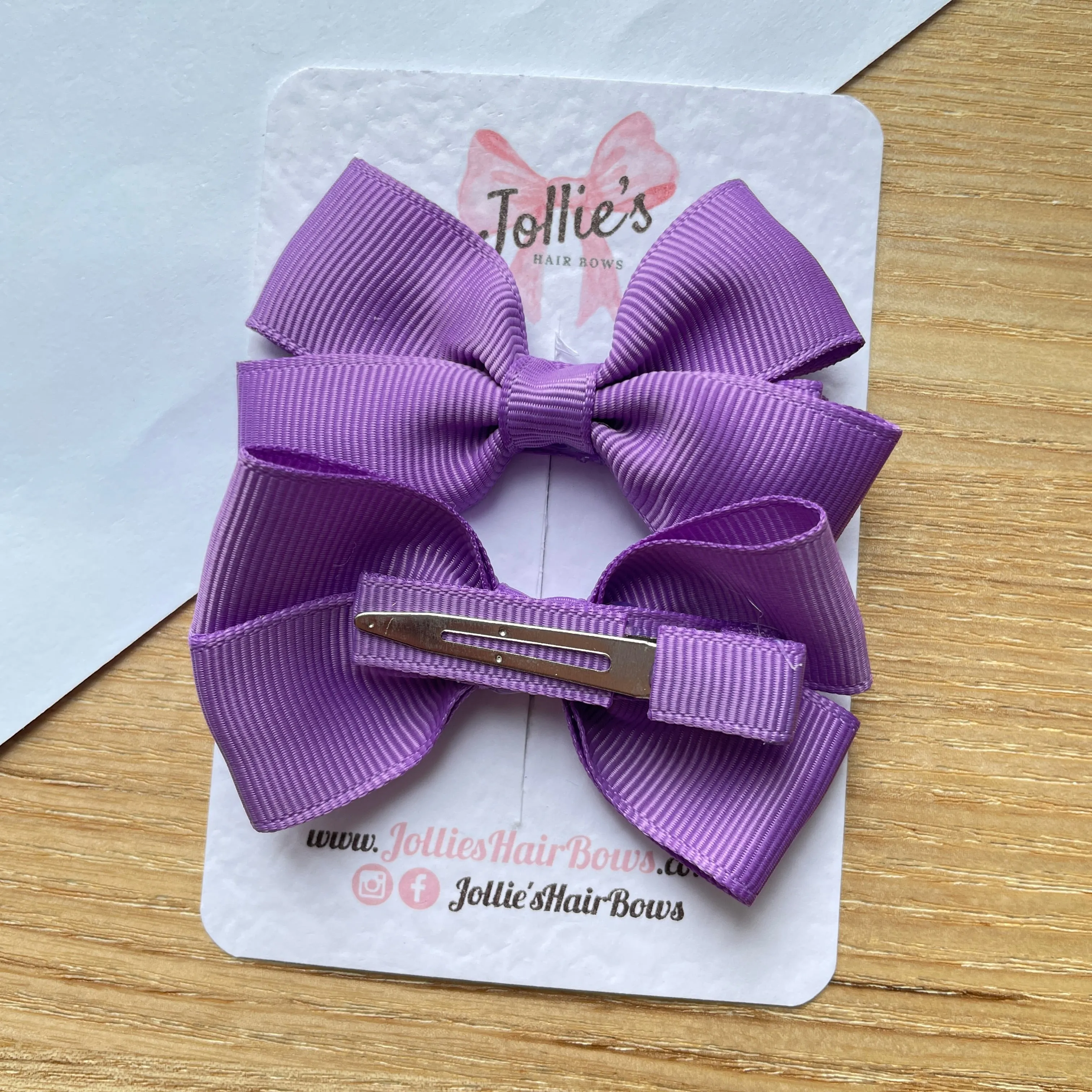 2.75inch Bow with Clip (pair) - Grape