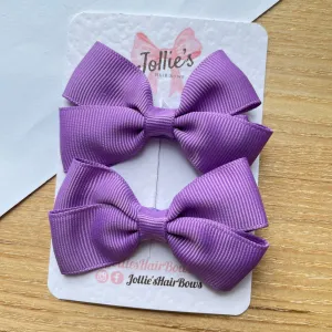 2.75inch Bow with Clip (pair) - Grape