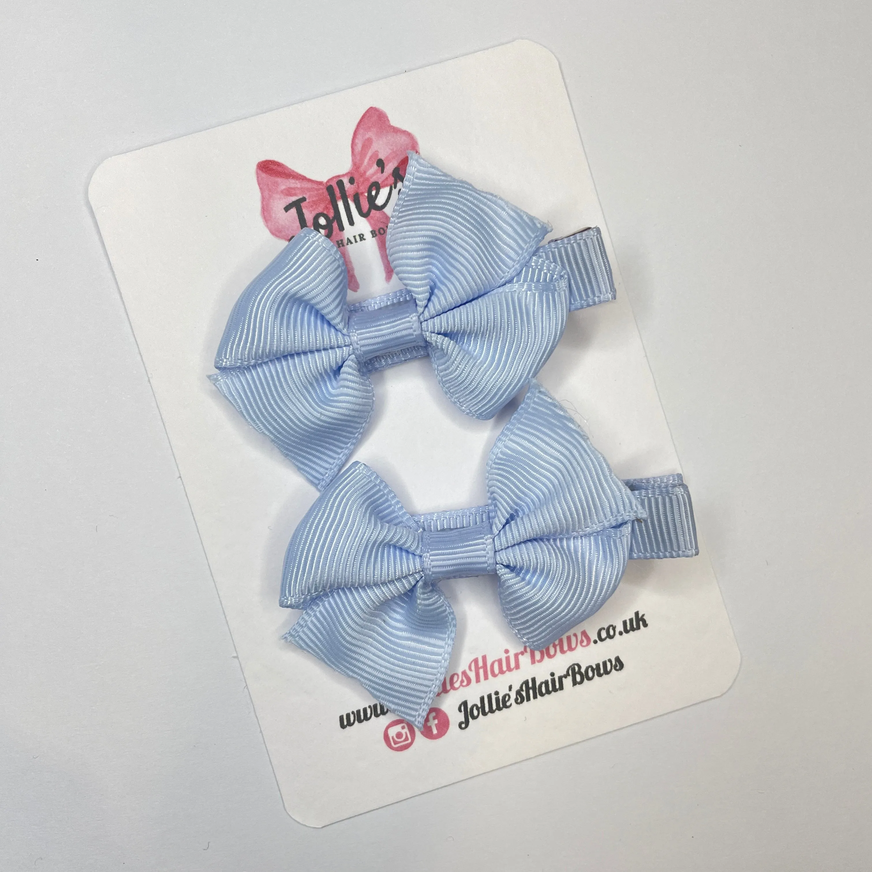 2inch Bow with Clip (pair) - Bluebell
