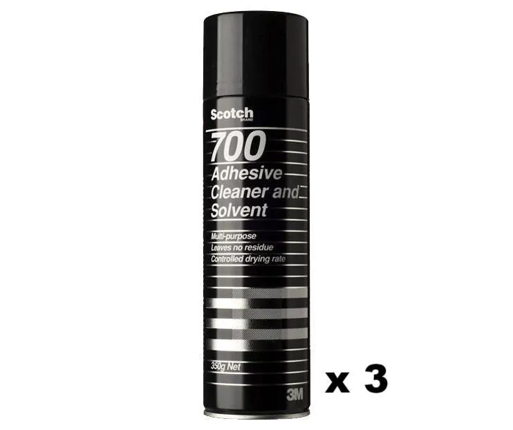 3M Adhesive Cleaner and Solvent 700 350g Aerosol x 3 Pack