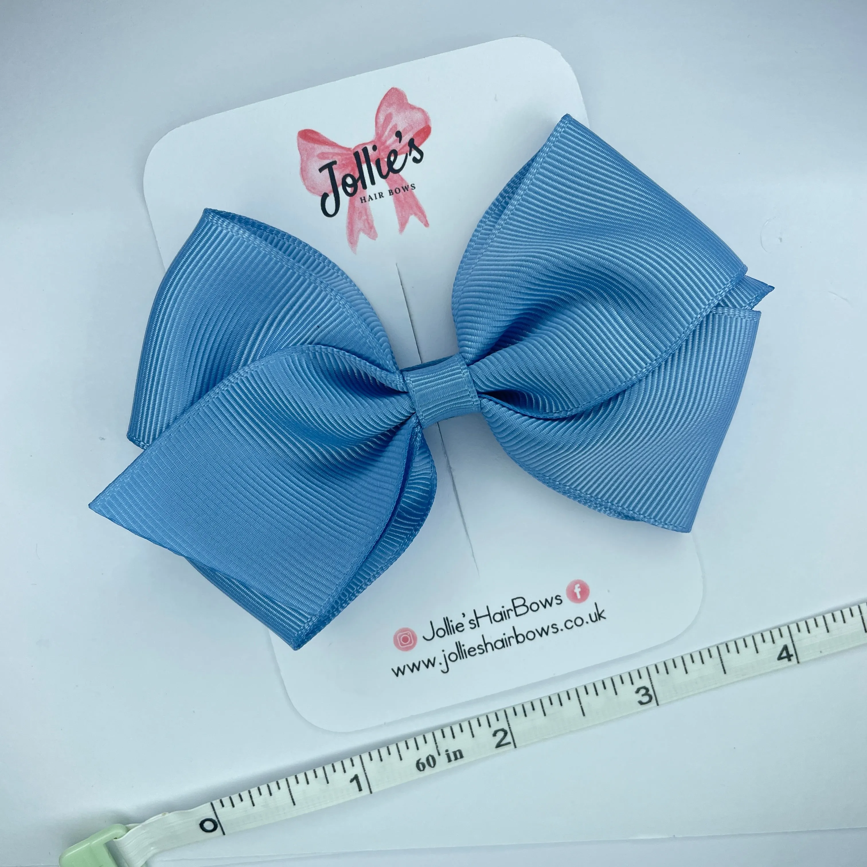 4inch Bow with Clip - French Blue