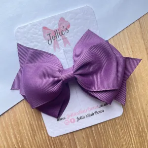 4inch Triple Layers Bow with Clip - Amethyst