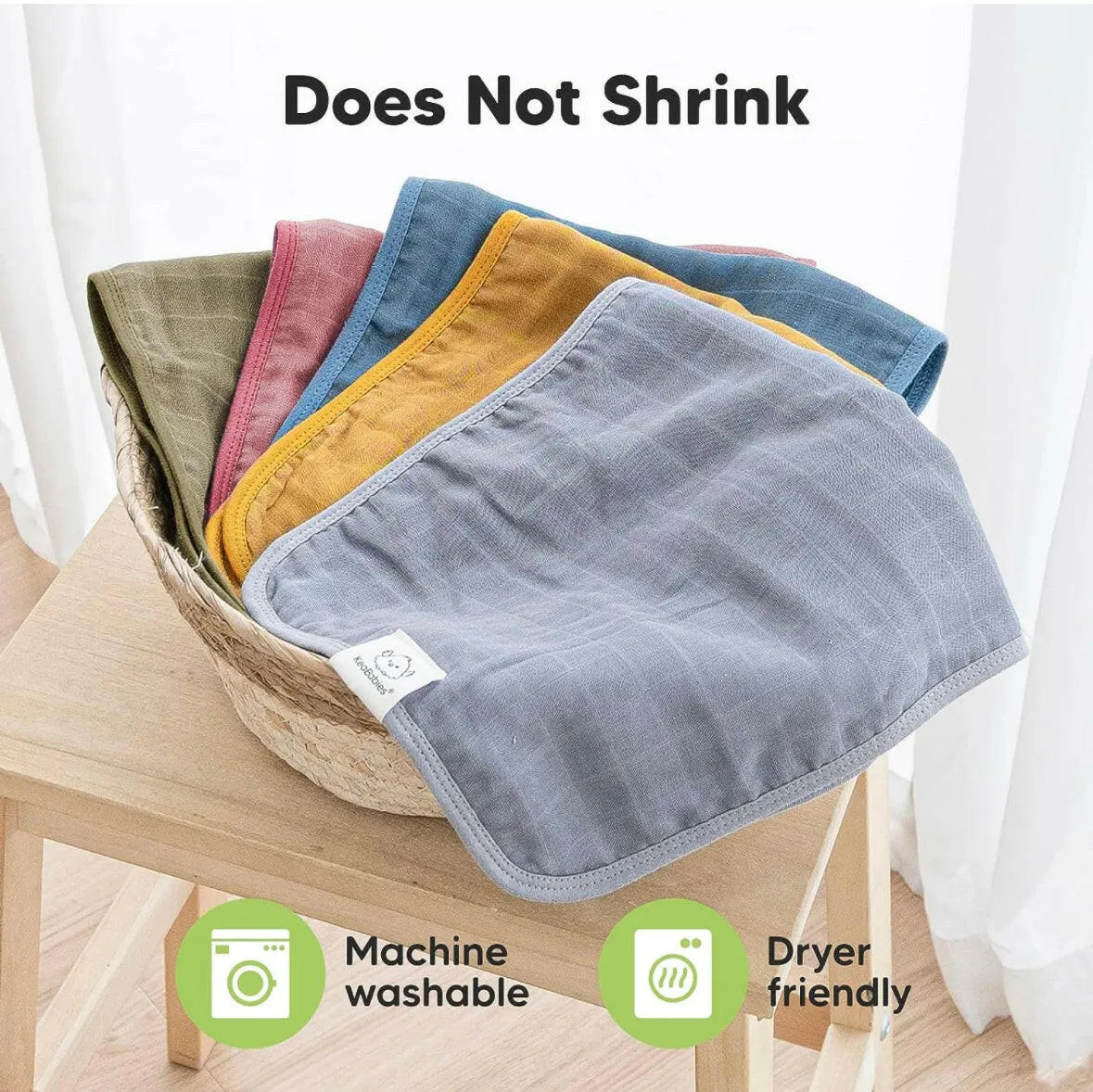 5-Pack Muslin Burp Cloths for Baby- Organic Baby Burp Cloths