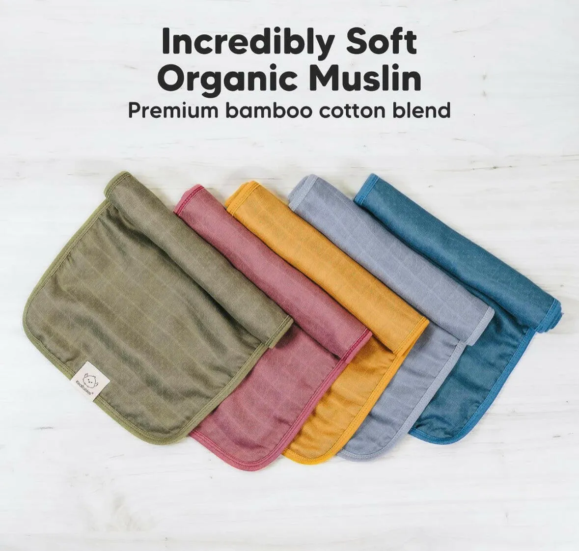 5-Pack Muslin Burp Cloths for Baby- Organic Baby Burp Cloths