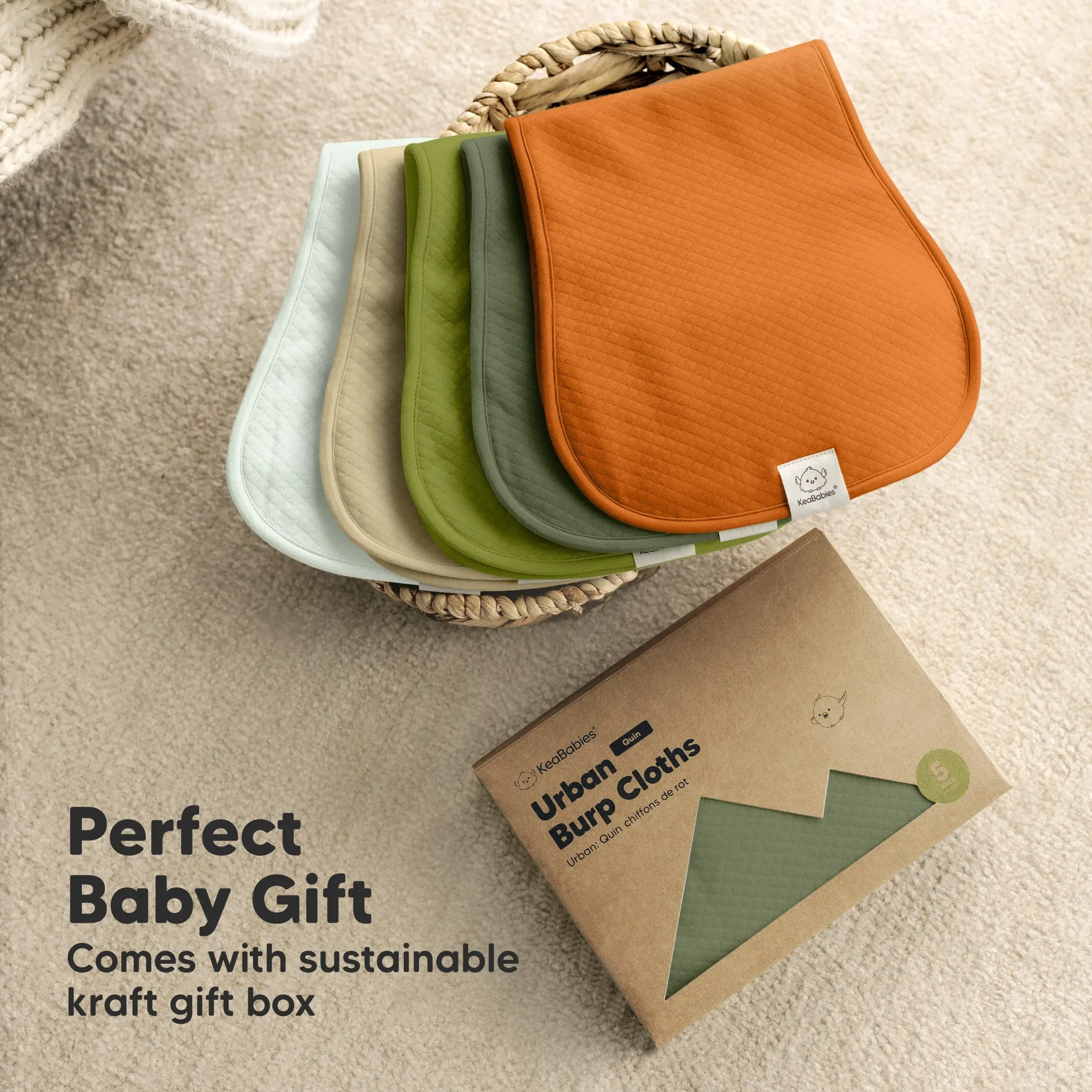 5-Pack Urban Quin Burp Cloths (Palms)