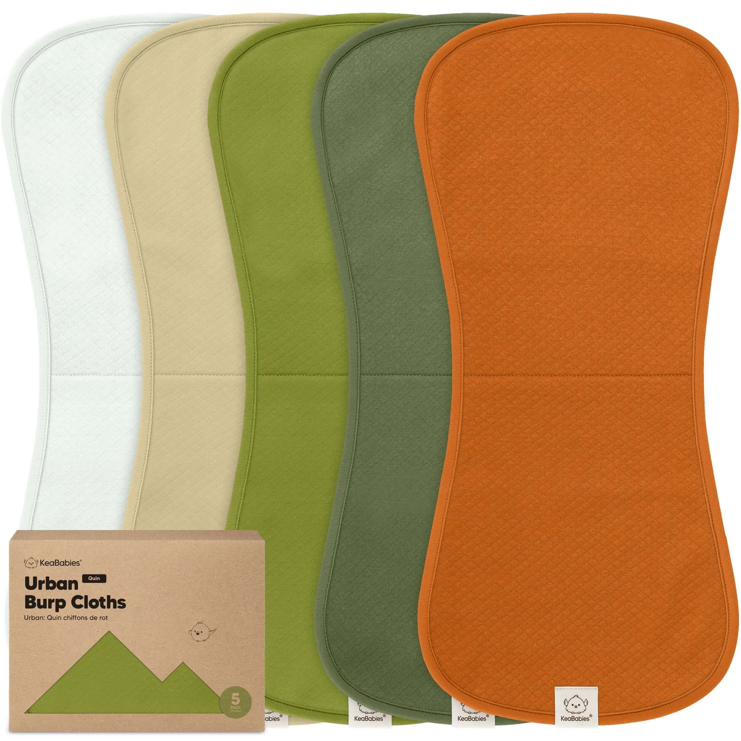 5-Pack Urban Quin Burp Cloths (Palms)
