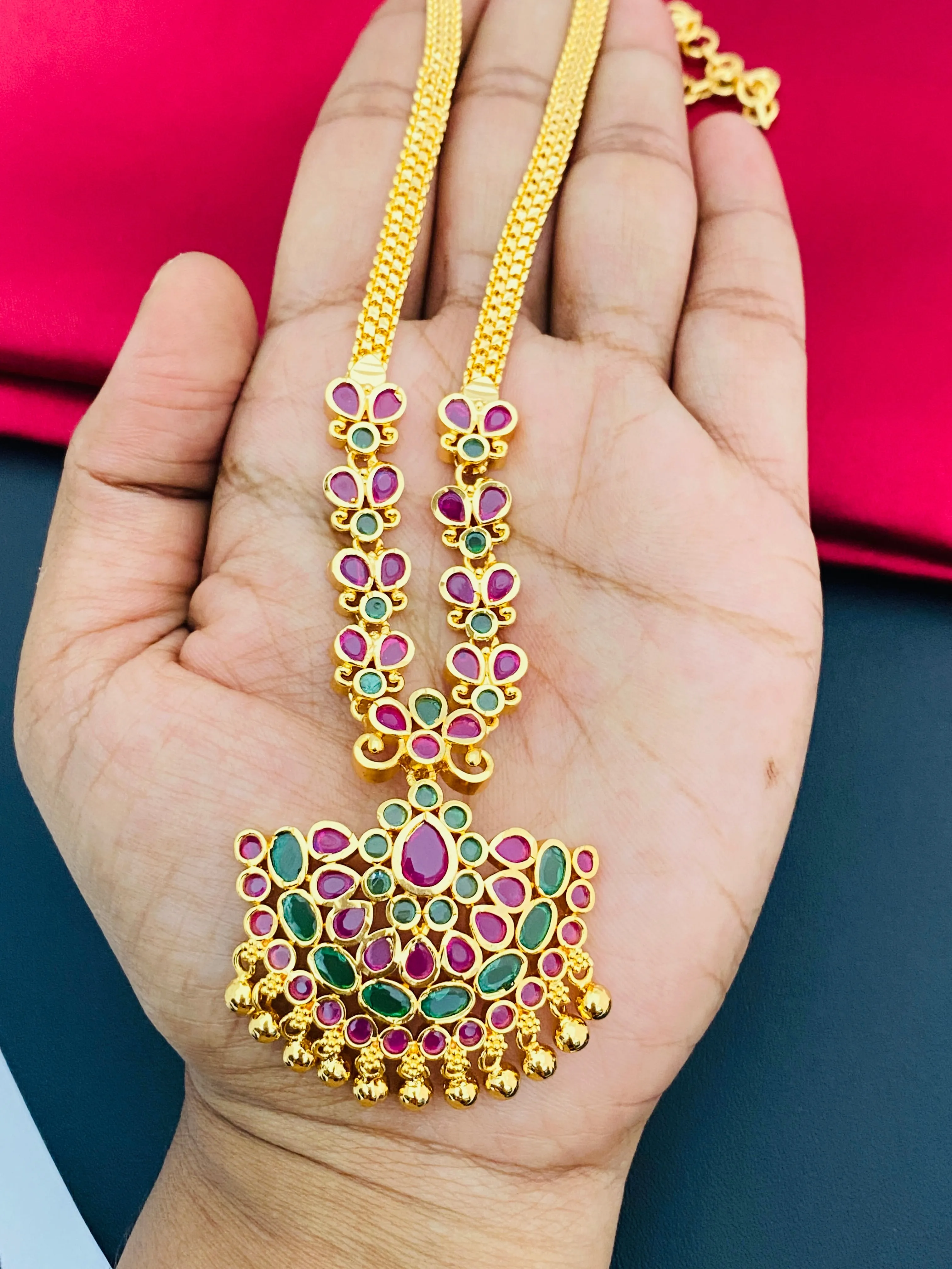 Appealing Multi Color Gold Plated Necklace