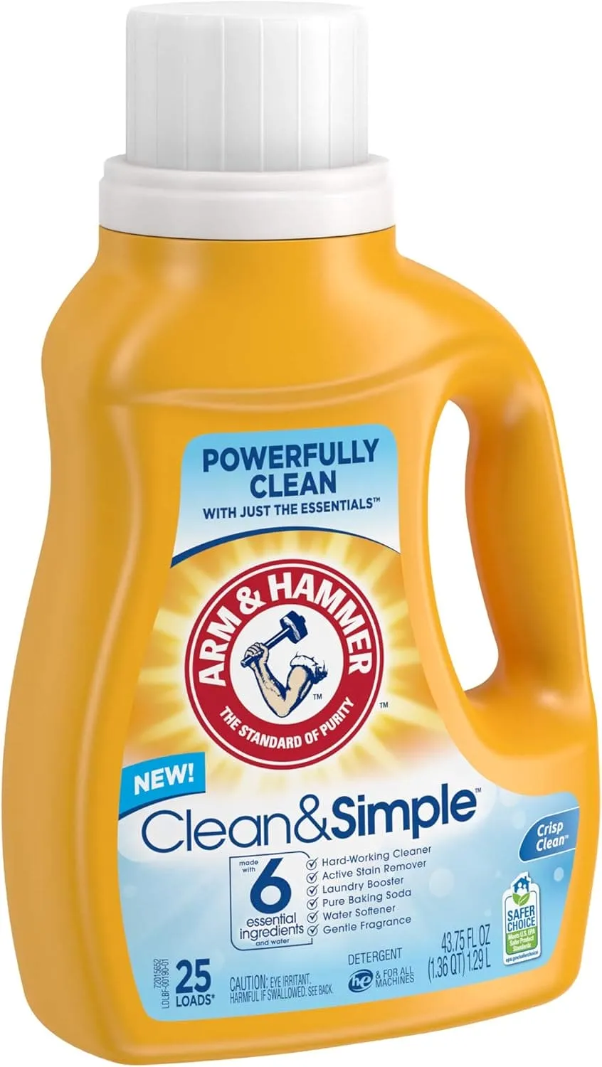 Arm & Hammer Clean & Simple, 25 Loads Liquid Laundry Detergent, 43.75 Fl oz - ANHCNSLLD25