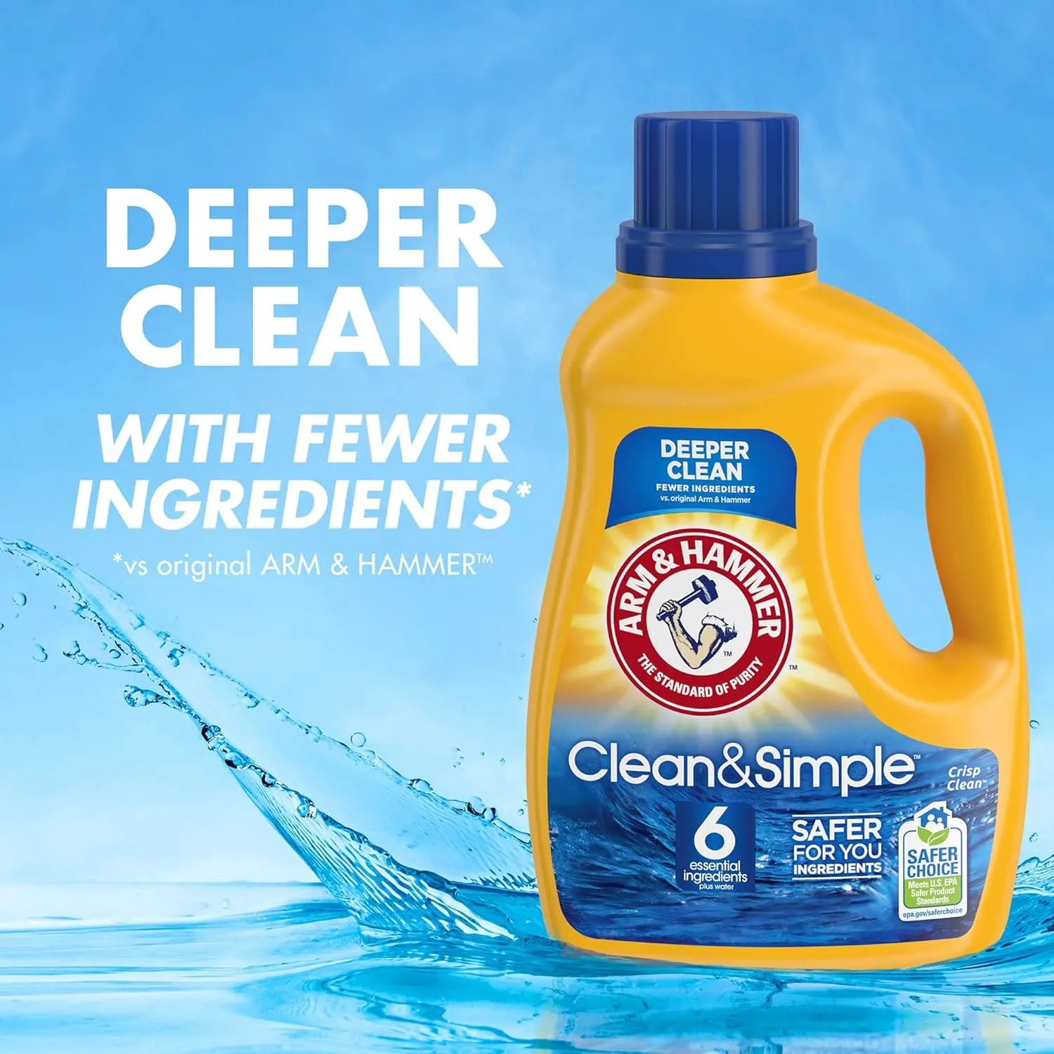 Arm & Hammer Clean & Simple, 25 Loads Liquid Laundry Detergent, 43.75 Fl oz - ANHCNSLLD25