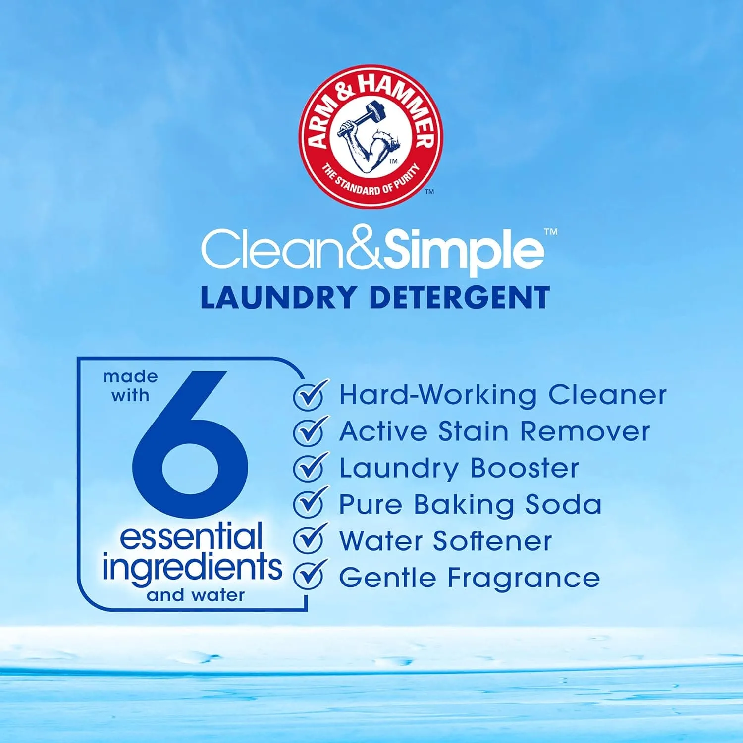 Arm & Hammer Clean & Simple, 25 Loads Liquid Laundry Detergent, 43.75 Fl oz - ANHCNSLLD25