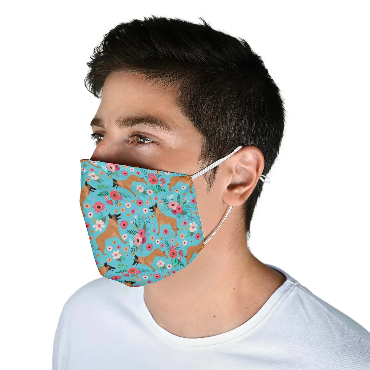 Belgian Malinois Flower Face Cover