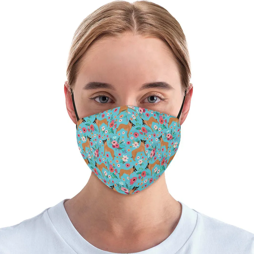 Belgian Malinois Flower Face Cover