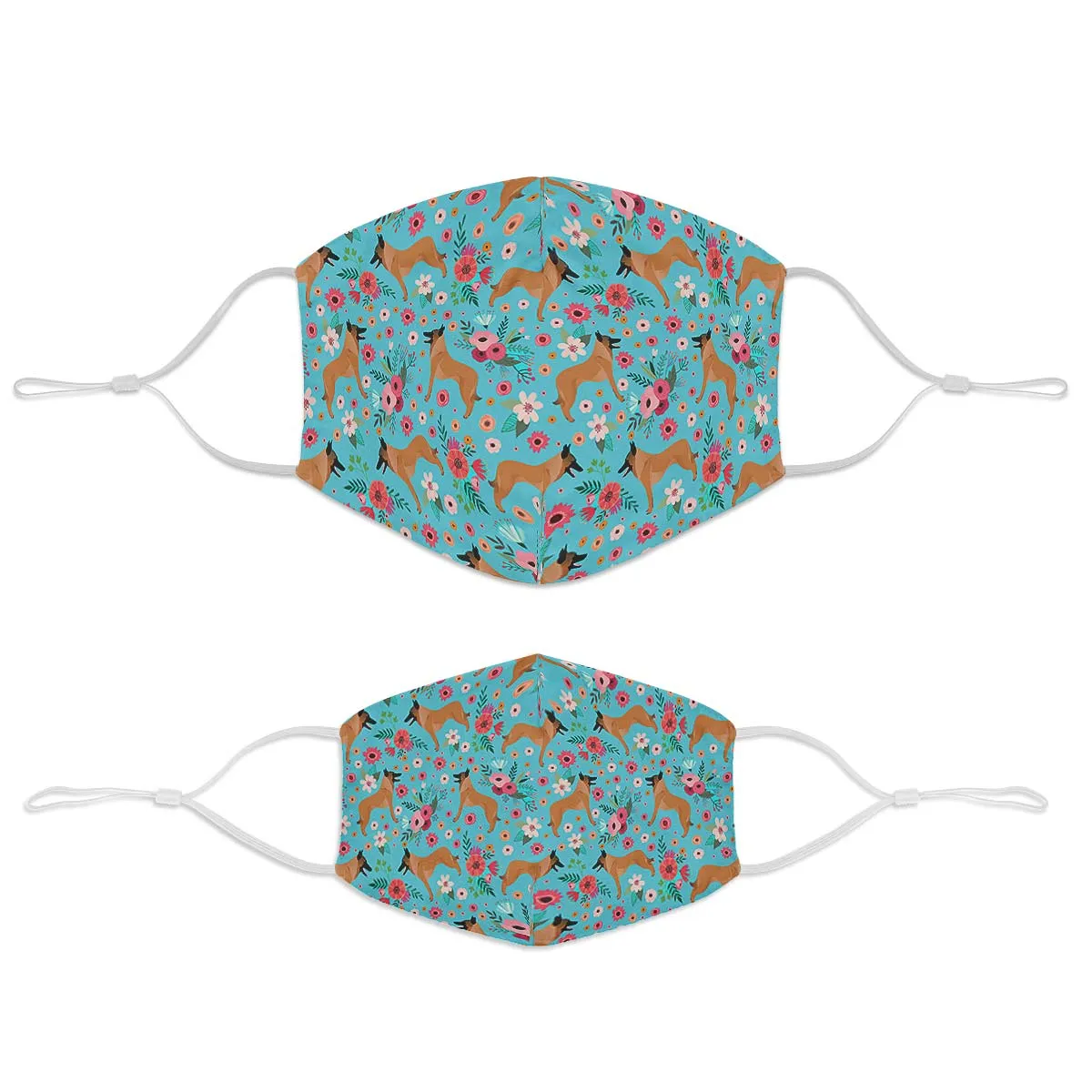Belgian Malinois Flower Face Cover