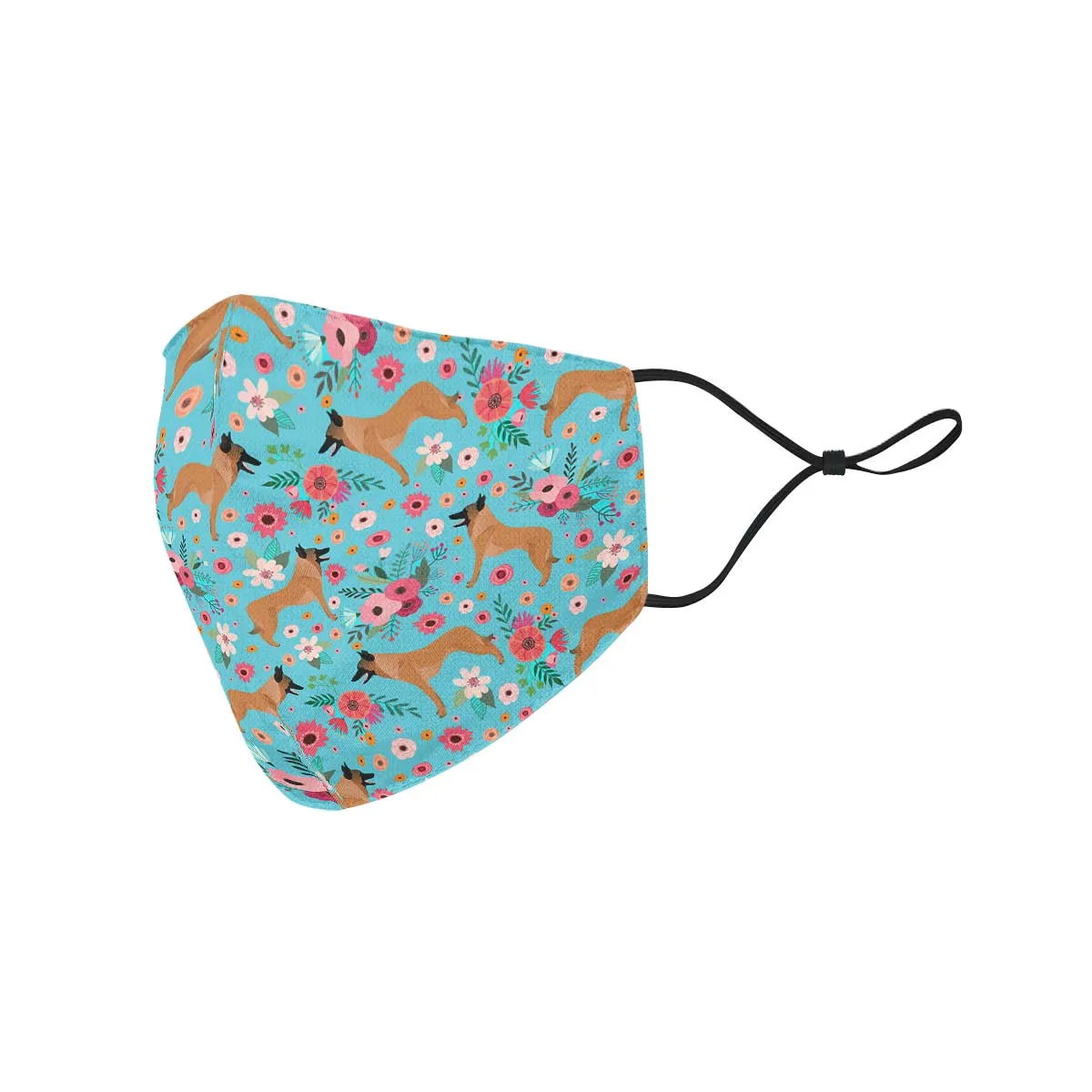 Belgian Malinois Flower Face Cover