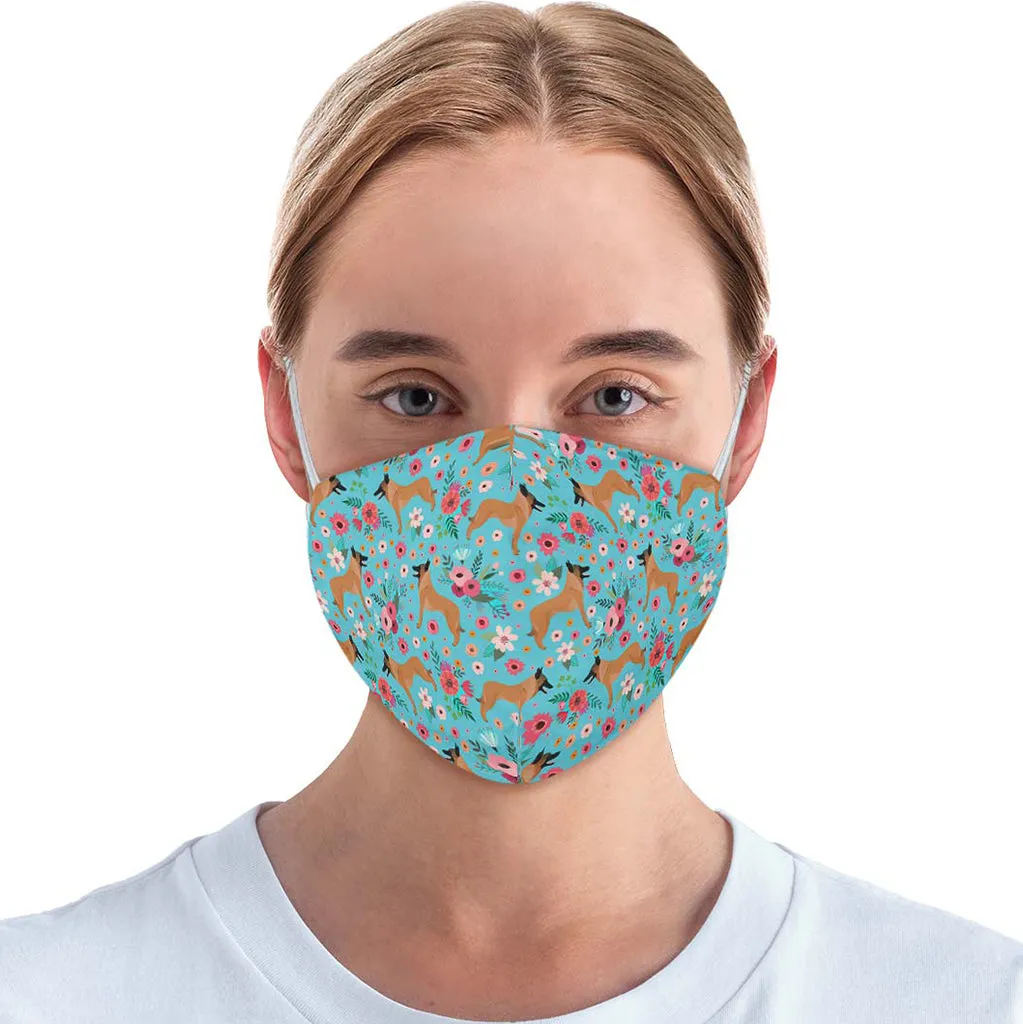 Belgian Malinois Flower Face Cover