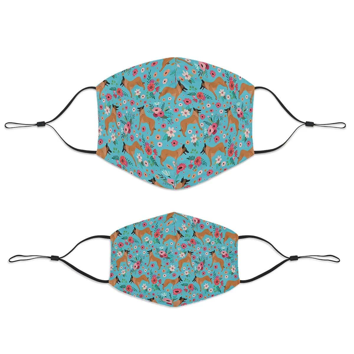 Belgian Malinois Flower Face Cover