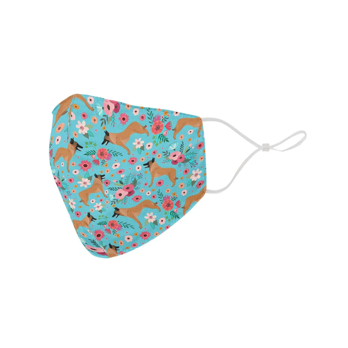 Belgian Malinois Flower Face Cover