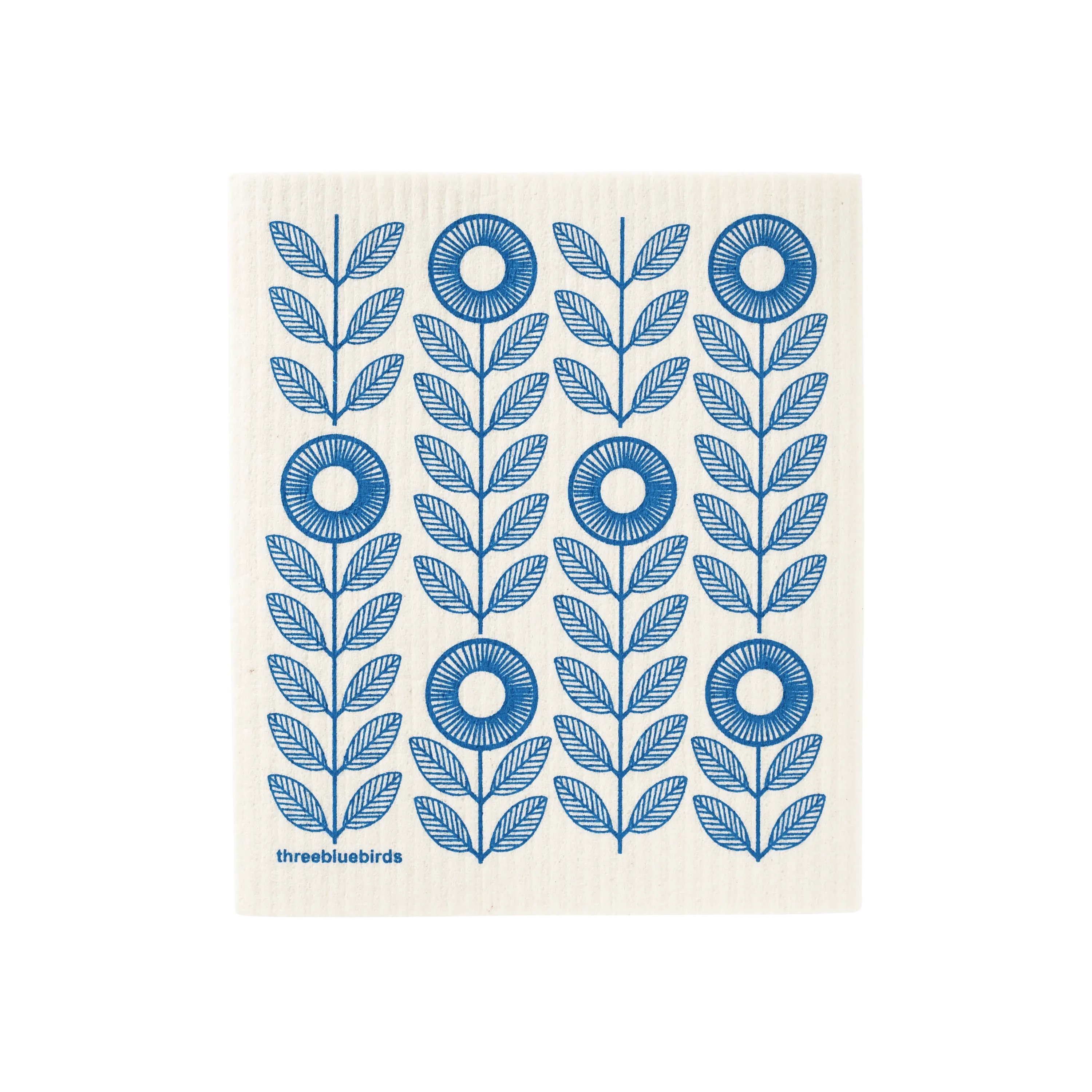 Blue Sunflowers Swedish Dishcloth