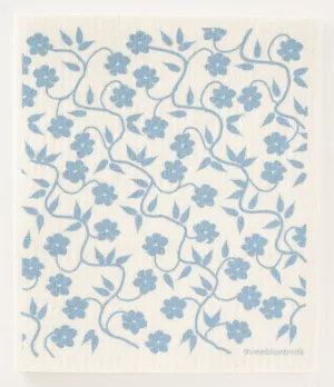 Blue Vines Swedish Dishcloth