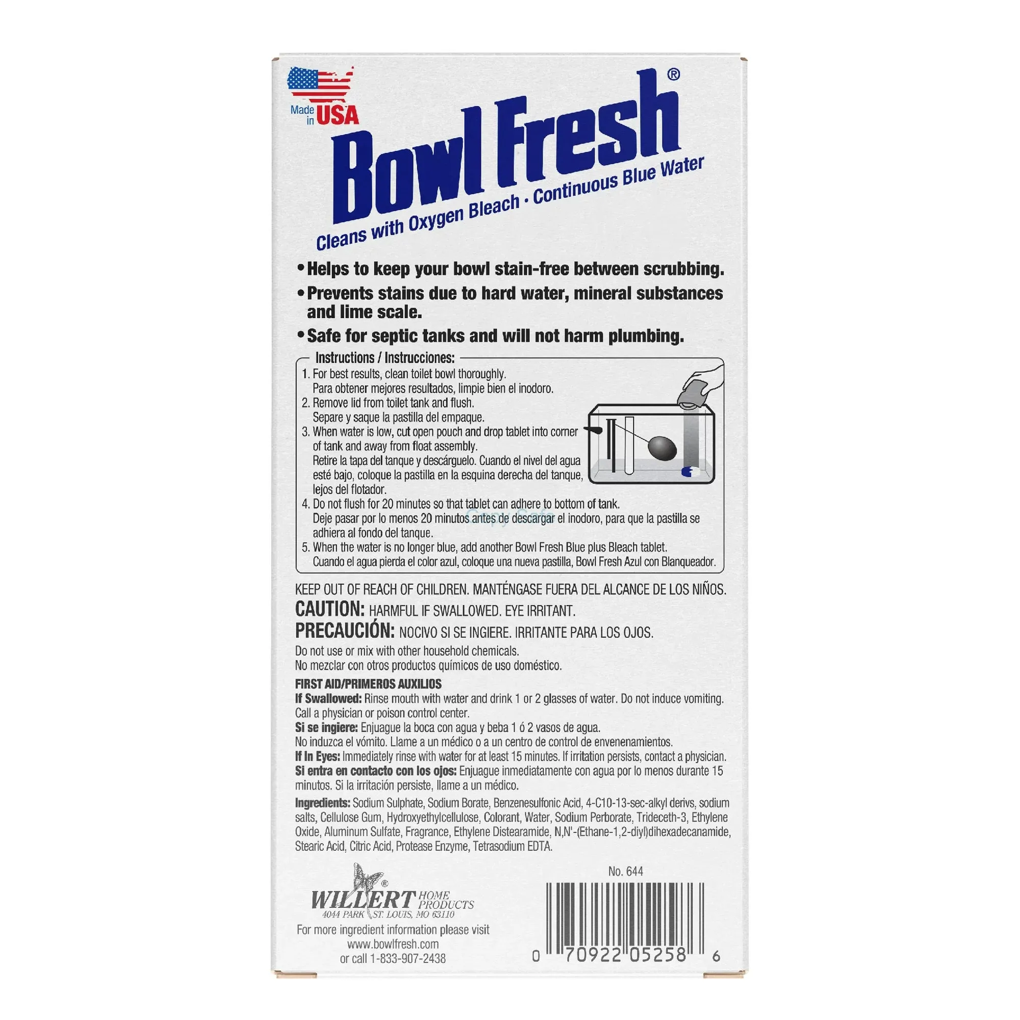 Bowl Fresh Automatic Toilet Bowl Cleaner, Bowl Freshener with Borax and Bleach, 2 Ct