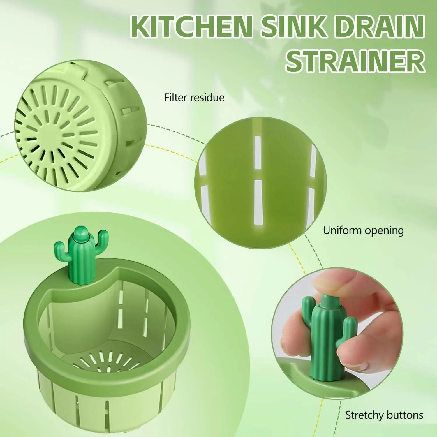 Cactus-Shaped Kitchen Sink Strainer with Novelty Design
