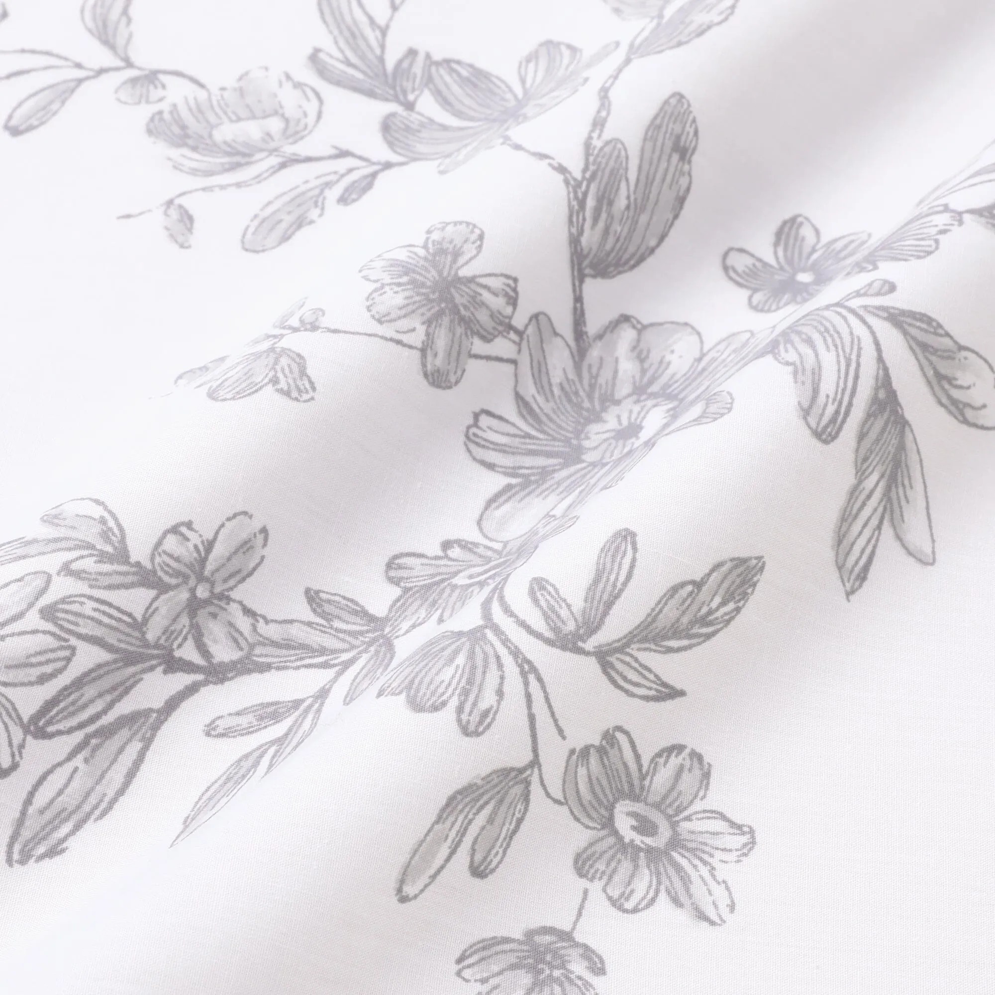 Classic Flower Comforter Case Double Gray
