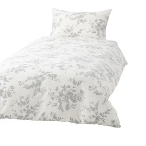 Classic Flower Comforter Case Double Gray