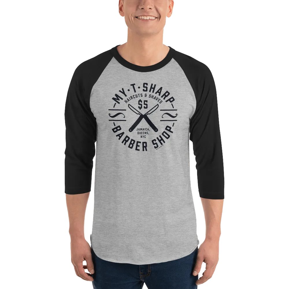 Coming To America My-T-Sharp Barber Shop Unisex 3/4 Sleeve Raglan Shirt