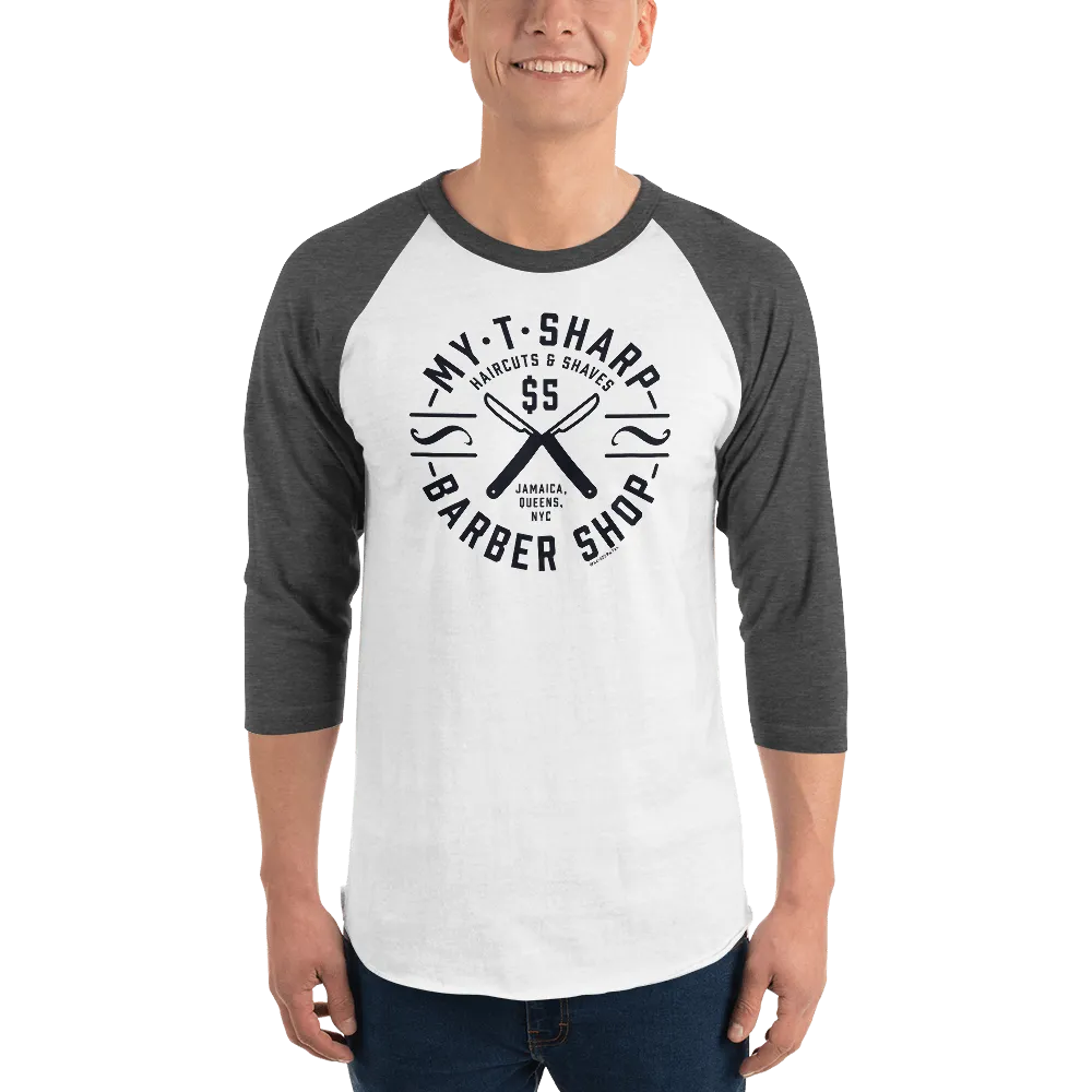 Coming To America My-T-Sharp Barber Shop Unisex 3/4 Sleeve Raglan Shirt