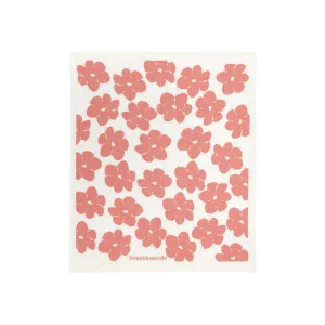 Coral Poppies Swedish Dishcloth
