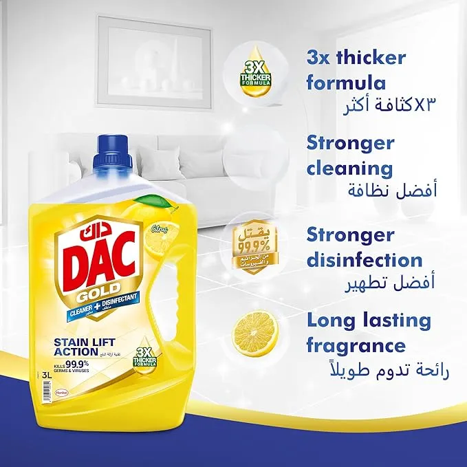 DAC Dinsinfectant Gold Citrus 3L 1L