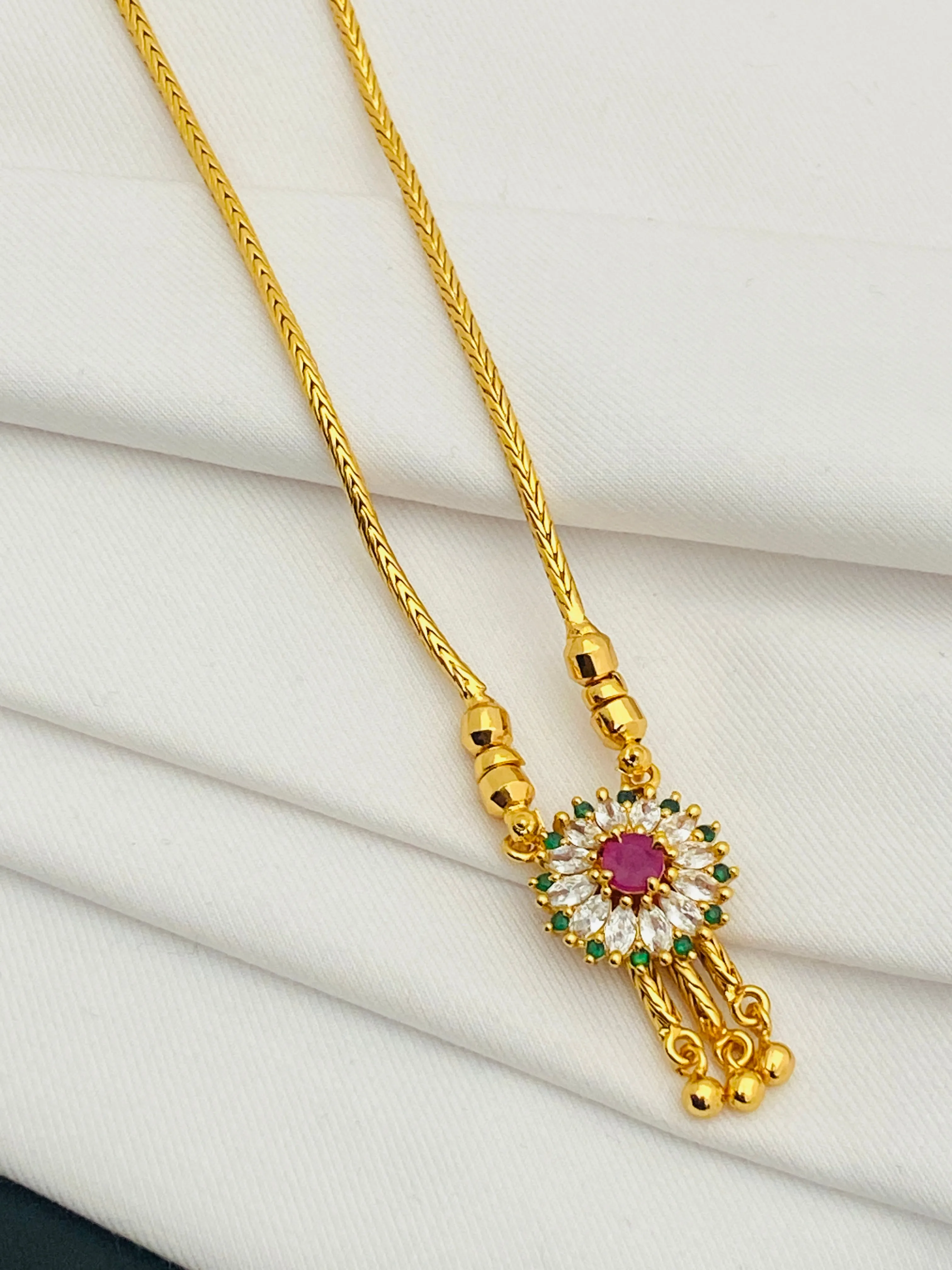 Dazzling Multi Color Gold Plated Necklace