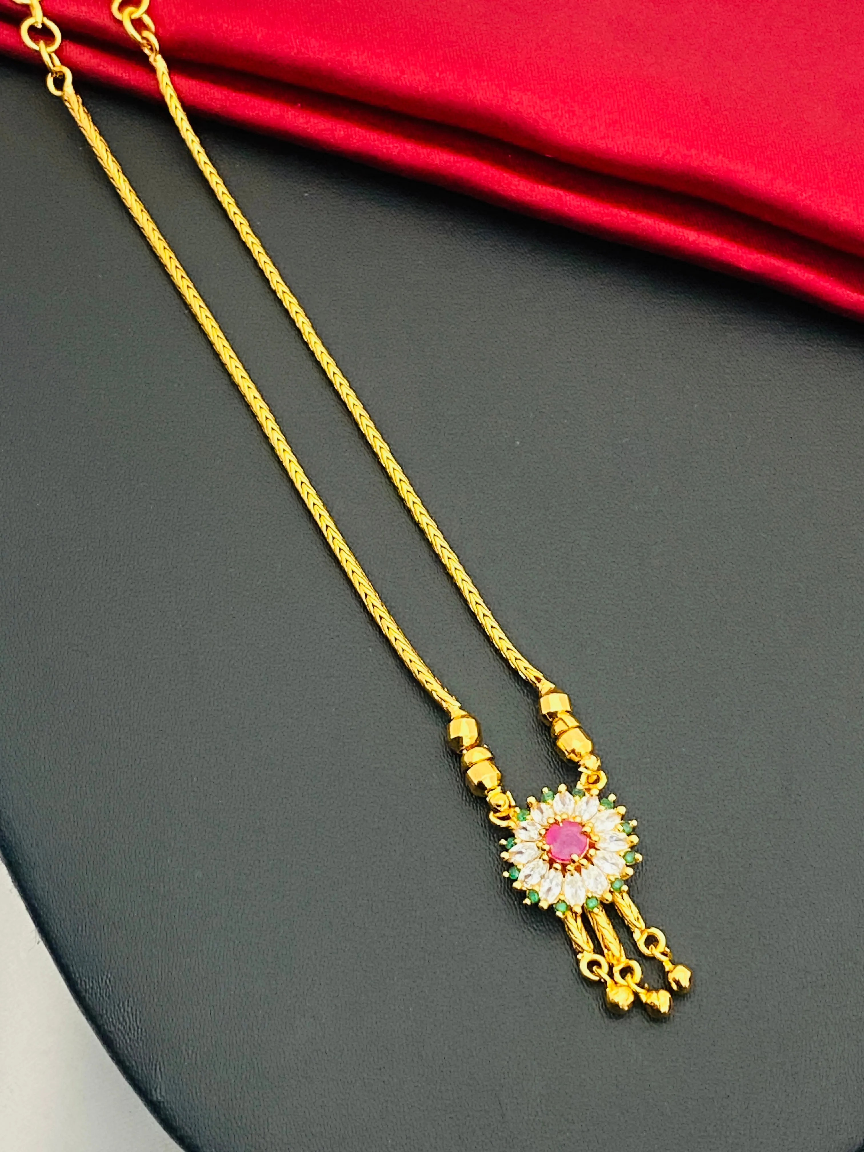 Dazzling Multi Color Gold Plated Necklace