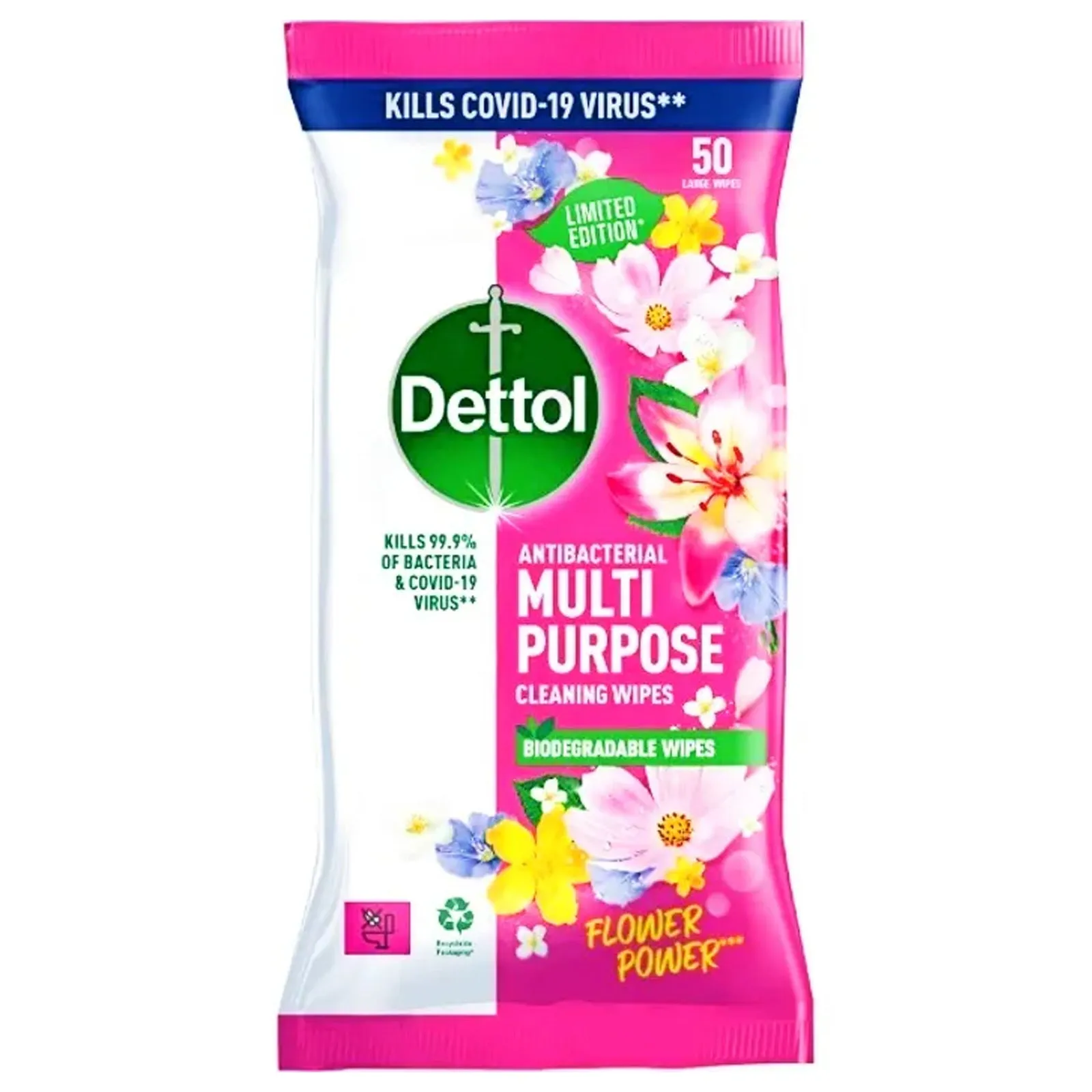 Dettol Antibacterial Multi Purpose Cleaning Wipes 50 Pack