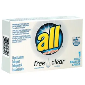 Diversey Free Clear HE Liquid Laundry Detergent, Unscented, 1.6 oz Vend-Box, 2979351