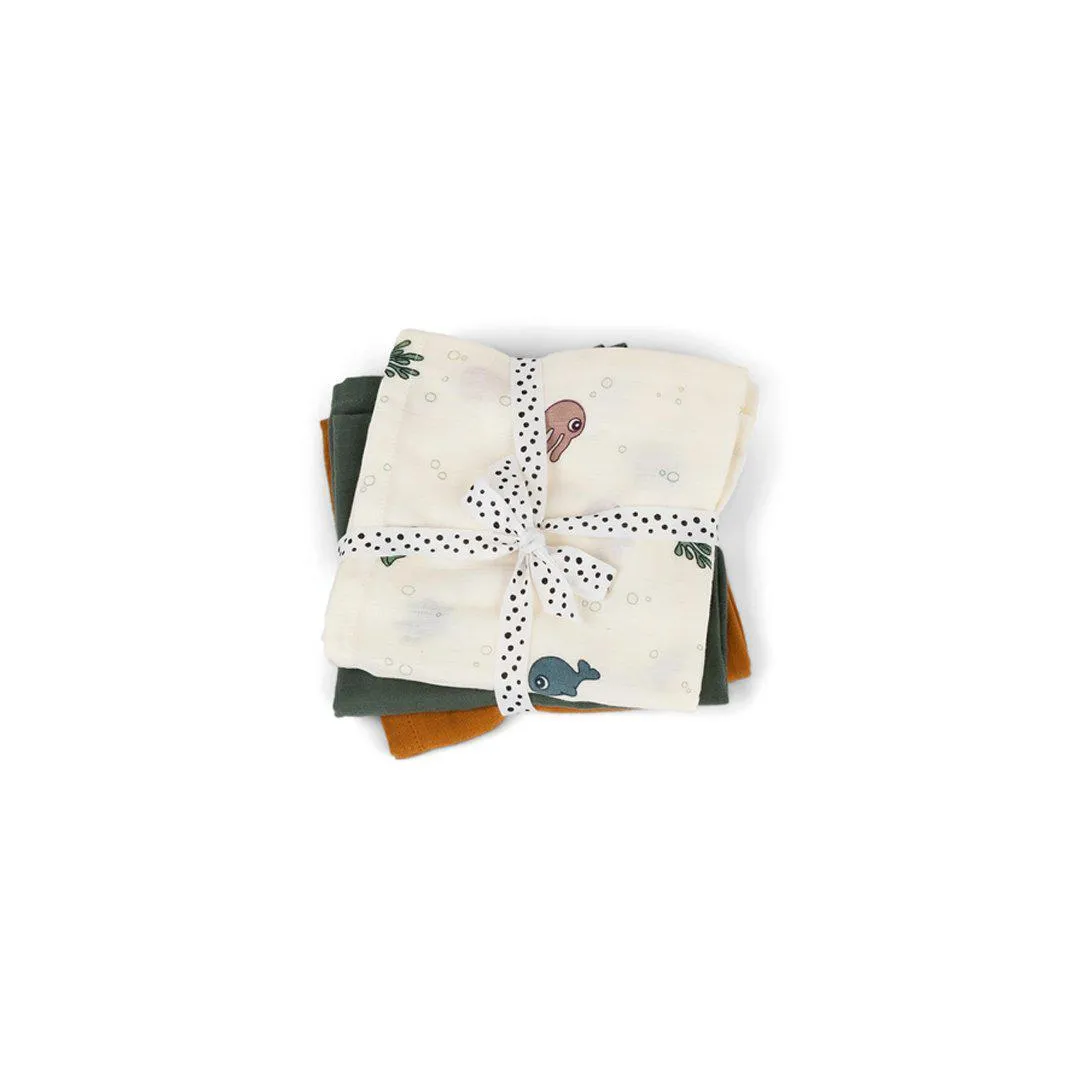 Done by Deer Burp Cloths - Sea Friends - Mix - 3 Pack