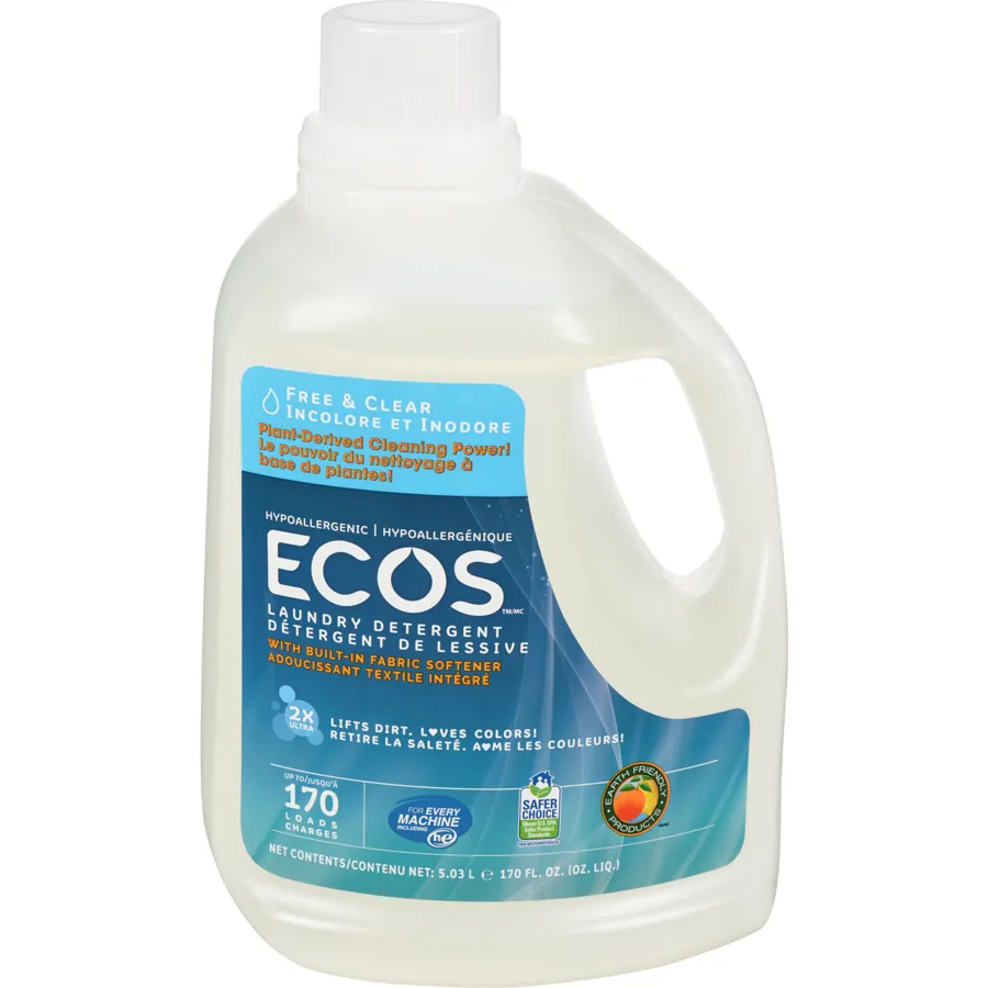 ECOS Hypoallergenic Laundry Detergent - Free And Clear 170oz/5.03L Exp: 03/27