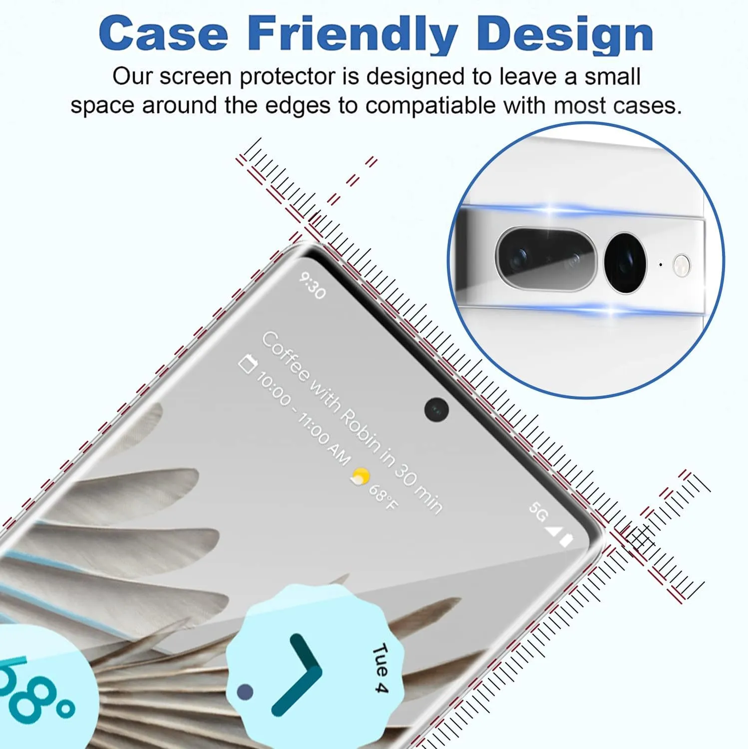 Entronix 2-Pack for Google Pixel 8 Pro, Clear Tempered Glass Screen Protector