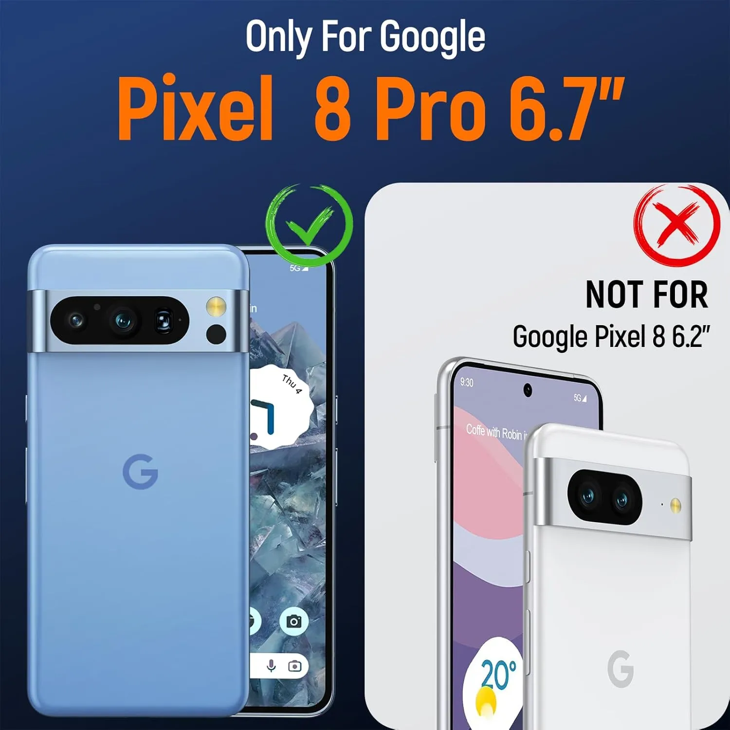 Entronix 2-Pack for Google Pixel 8 Pro, Clear Tempered Glass Screen Protector