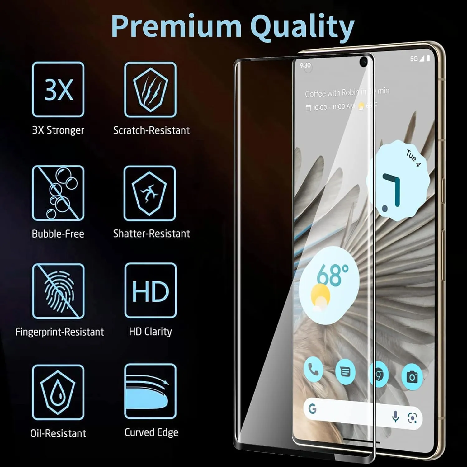 Entronix 2-Pack for Google Pixel 8 Pro, Clear Tempered Glass Screen Protector