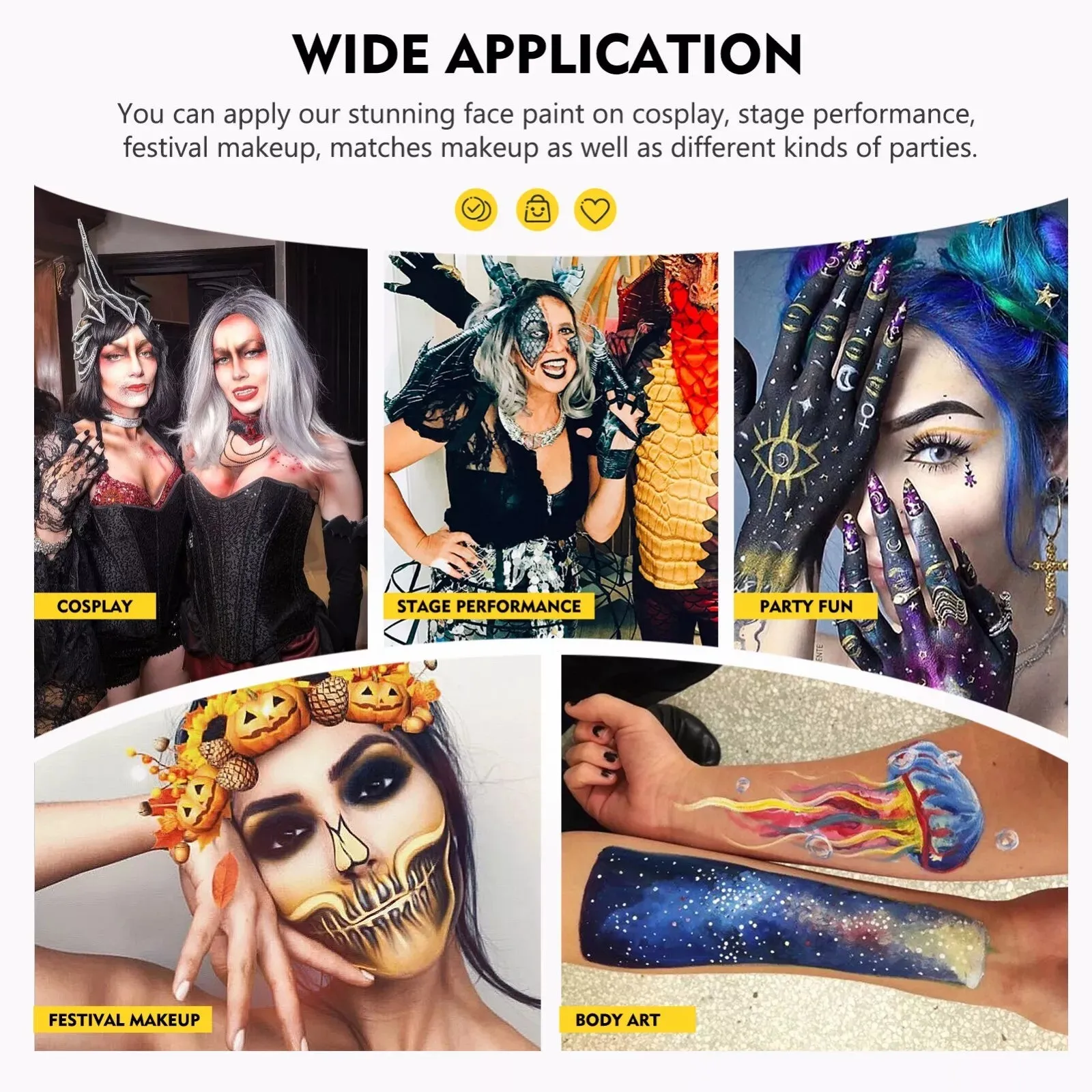 Face & Body Paint Set 20 Colors for Halloween Cosplay
