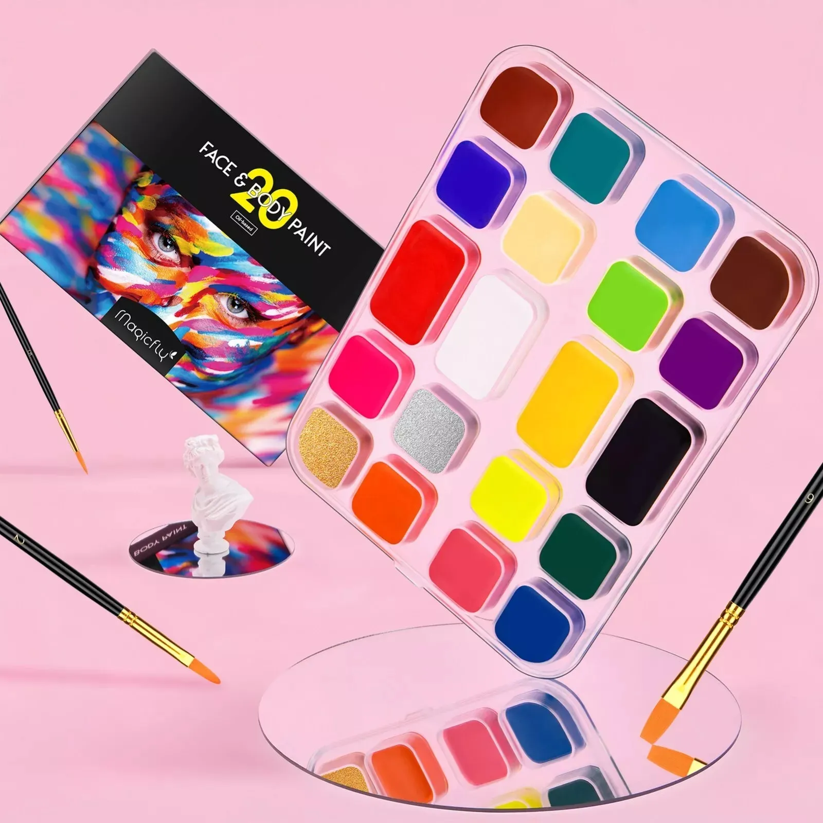 Face & Body Paint Set 20 Colors for Halloween Cosplay