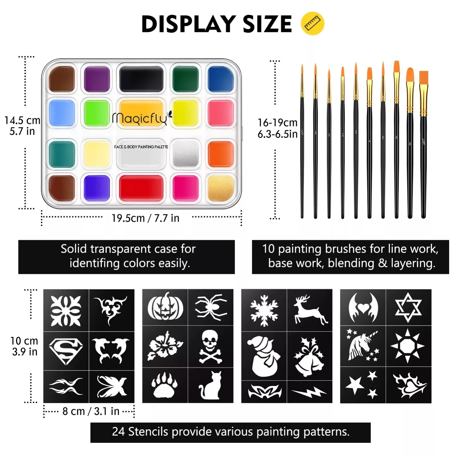 Face & Body Paint Set 20 Colors for Halloween Cosplay
