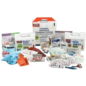 First Aid Only 25 Person First Aid & Bloodborne Pathogen Clean Up Compliance Kit Package