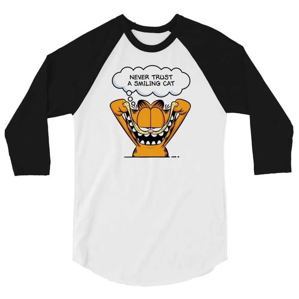 Garfield Smiling Cat Unisex 3/4 Sleeve Raglan Shirt