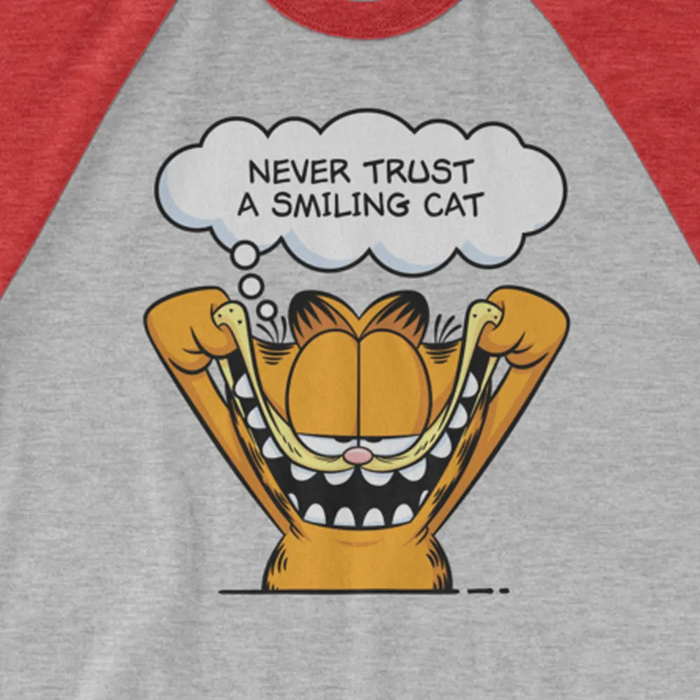 Garfield Smiling Cat Unisex 3/4 Sleeve Raglan Shirt